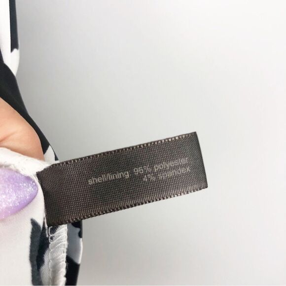 THE LIMITED | Silk One Strap Abstract Print White Black Purple Women’s Size M - Picture 6 of 6